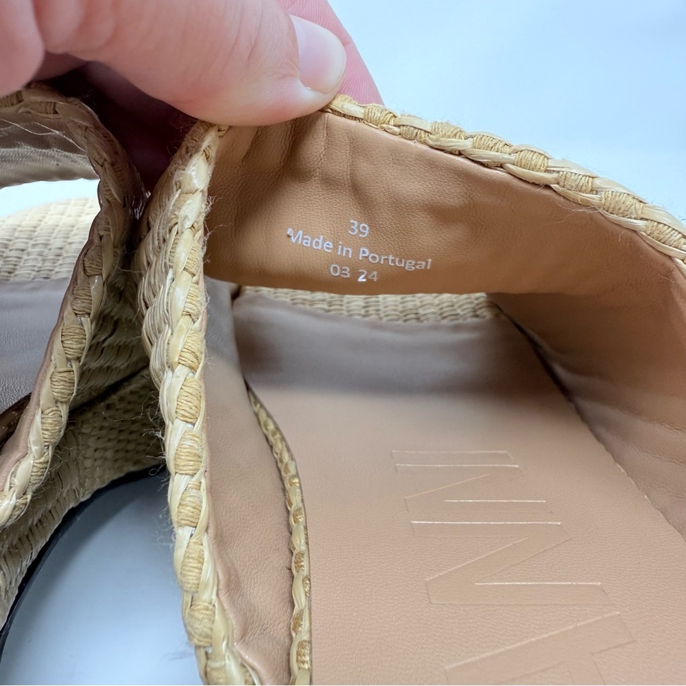 New Ganni Butterfly Raffia Platform Mules Natural Sz 9 - Picture 10 of 12
